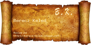 Berecz Keled névjegykártya